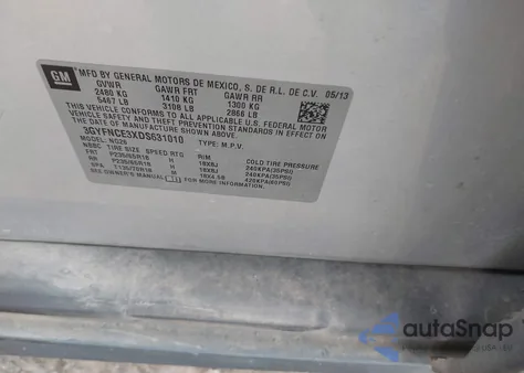 2013 Cadillac Srx Luxury Collection from USA, damaged, VIN 3GYFNCE3XDS631010